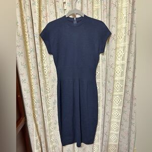 Vintage St. John Santana Knit Style Navy Sheath Dress Size 6 Made in USA